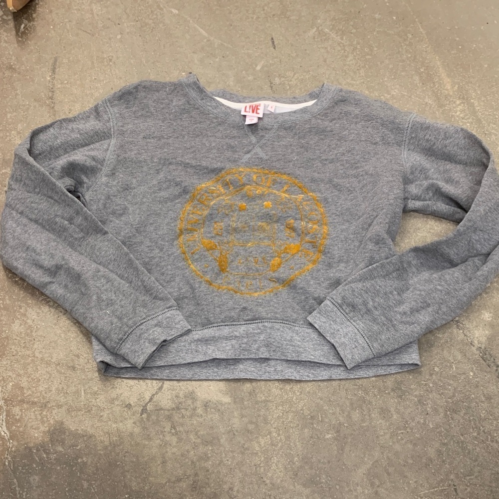Lacoste live gray university‎ of Lacoste Paris crewneck cropped sweatshirt